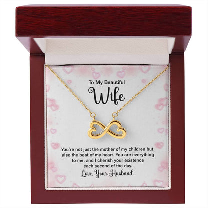To My Beautiful Wife Necklace - Perfect Romantic Surprise from Husband for Anniversary, Birthday & Valentine’s Day - Endless Love Necklace