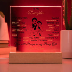 Daughter Acrylic Gift Keepsake, Birthday, Graduation & Christmas Gift, To My Beautiful Daughter
