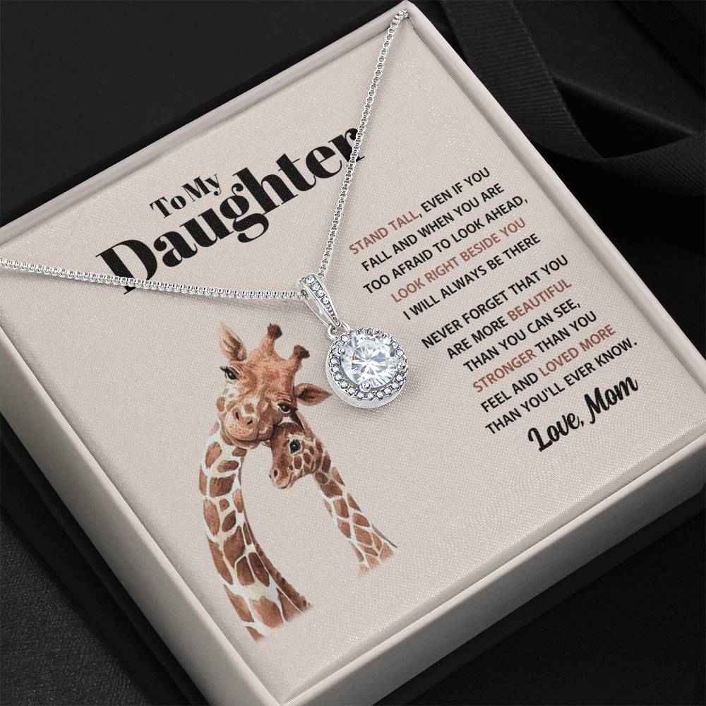 To My Daughter Necklace - Stand Tall - Mom to Daughter Gift - Eternal Hope Necklace