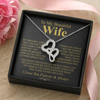 To My Wife Necklace - Husband to Wife Jewelry for Romantic Valentine’s Day, Birthday & Anniversary Gifts - Heart-to-heart Pendant Necklace