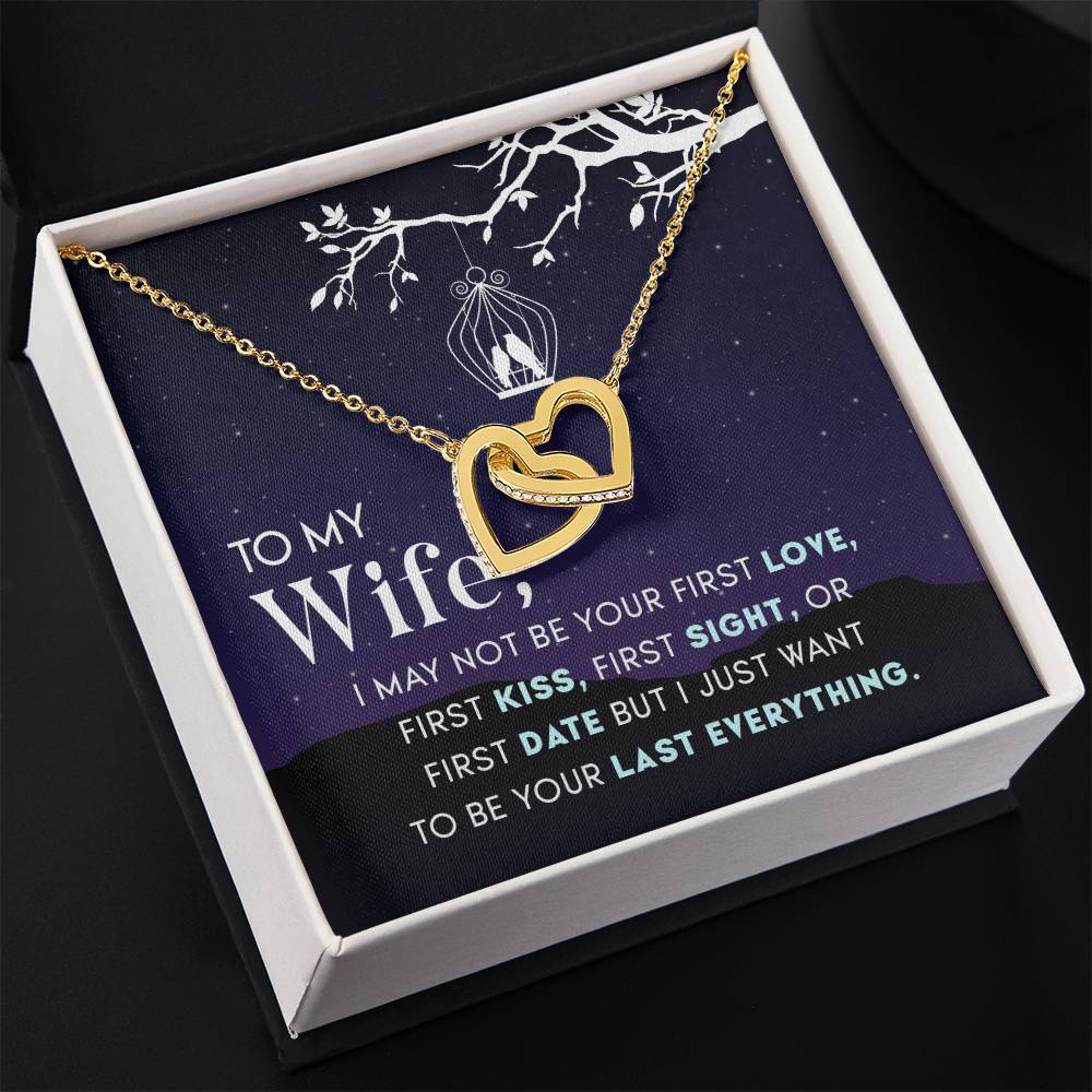 To My Beautiful Wife Necklace - Emotional Jewelry Gift for Wife from Husband to Celebrate Love Every Day - Interlocking Hearts Necklace