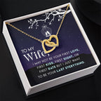 To My Beautiful Wife Necklace - Emotional Jewelry Gift for Wife from Husband to Celebrate Love Every Day - Interlocking Hearts Necklace