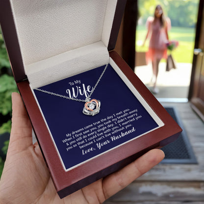 To My Wife Necklace - Surprise Gift from Husband for Birthday, Valentine’s Day & Anniversary - Crown Pendant Necklace