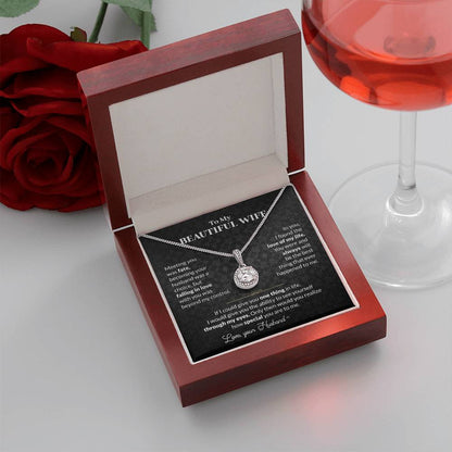 To My Beautiful Wife Necklace - Meaningful Romantic Gift for Wife from Husband for Valentine’s Day & Forever Love - Eternal Hope Necklace