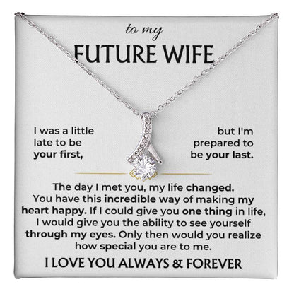 Future Wife Jewelry Gift - Long Lasting Romantic Necklace for Celebrating Love & Upcoming Marriage - Alluring Beauty Necklace