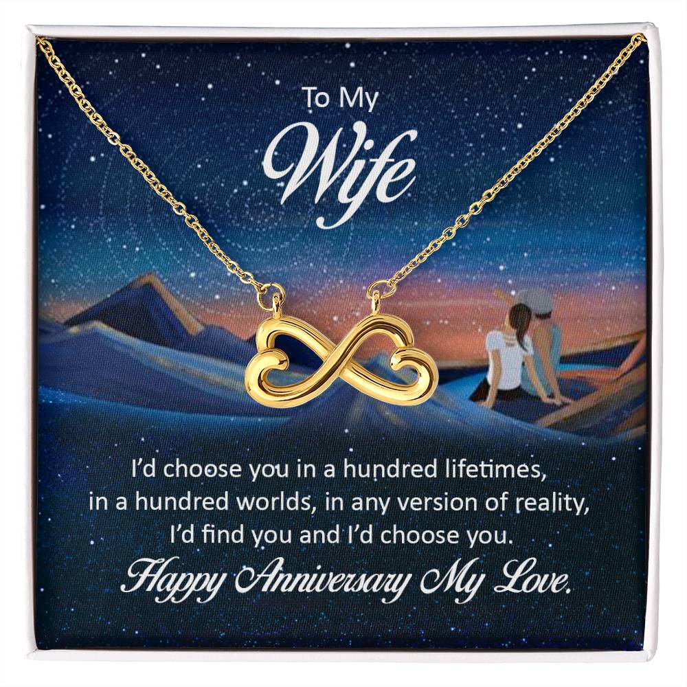 To My Wife Necklace - Romantic Keepsake Jewelry Gift from Husband for Special Days & Valentine’s Love - Endless Love Necklace