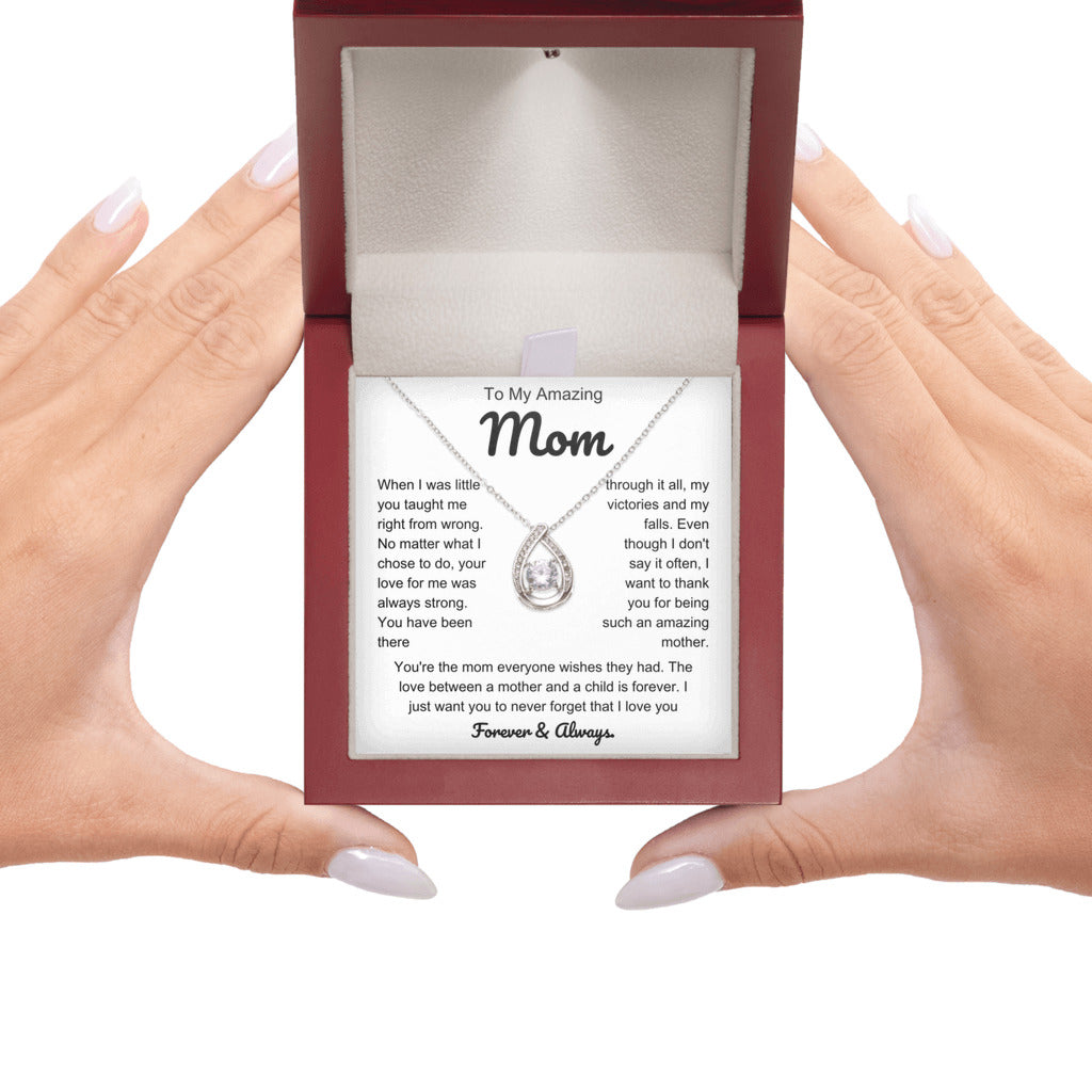 Best Present for Mother, Floating Stone Necklace for Her