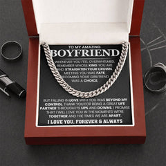 Statement Cuban Link Chain, Bold Necklace Gift for Him, Stylish Jewelry, Modern Anniversary Present, To My Boyfriend