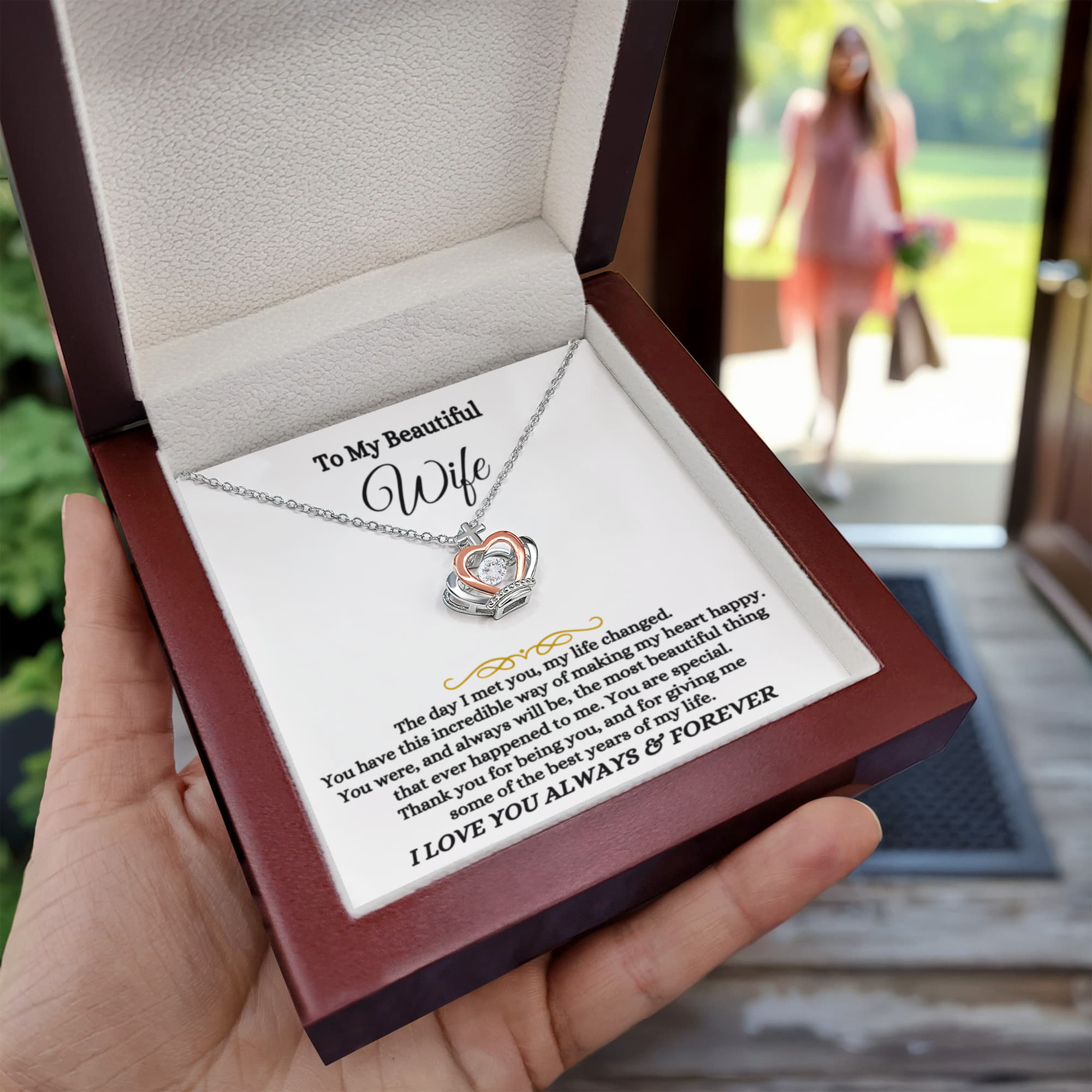 Valentine’s Day Gift for Wife - Emotional Jewelry from Husband for Anniversary Too - Crown Pendant Necklace