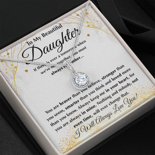 To My Daughter Necklace – Daughter Necklace for Graduation & Birthday Events – Eternal Hope Necklace