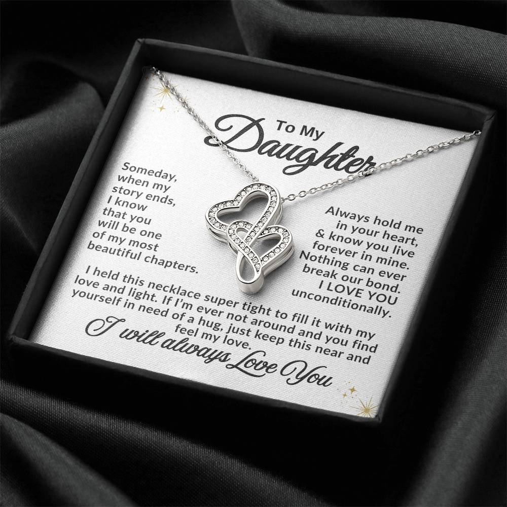 To My Daughter Necklace - Unique Daughter Gift for Christmas & Special Days - Heart-to-heart Pendant Necklace