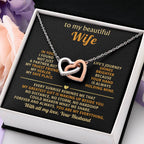 Thoughtful Romantic Wife Gift - Jewelry from Husband for Any Occasion - Interlocking Hearts Necklace