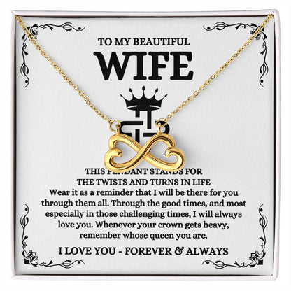 To My Wife Necklace - Romantic Jewelry Gift for Wife from Husband to Celebrate Love on Valentine’s Day & More - Endless Love Necklace