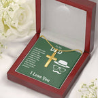 To My Dad Necklace - You're the greatest - Dad Gift from Kids - Artisan Cross Necklace