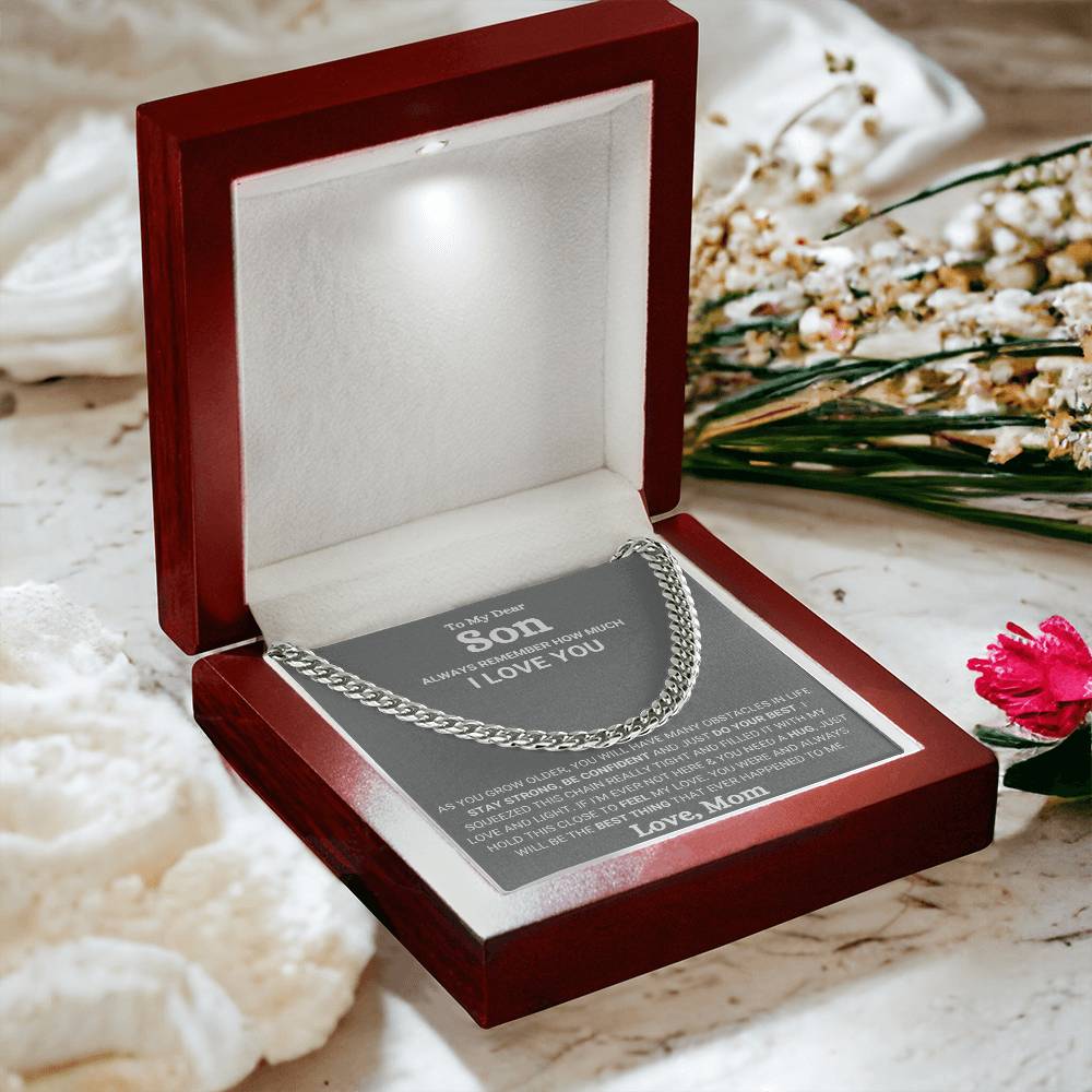 Cuban Link Chain Necklace, Gift for Son, Stylish Jewelry for Him, Birthday & Graduation Gift from Mom
