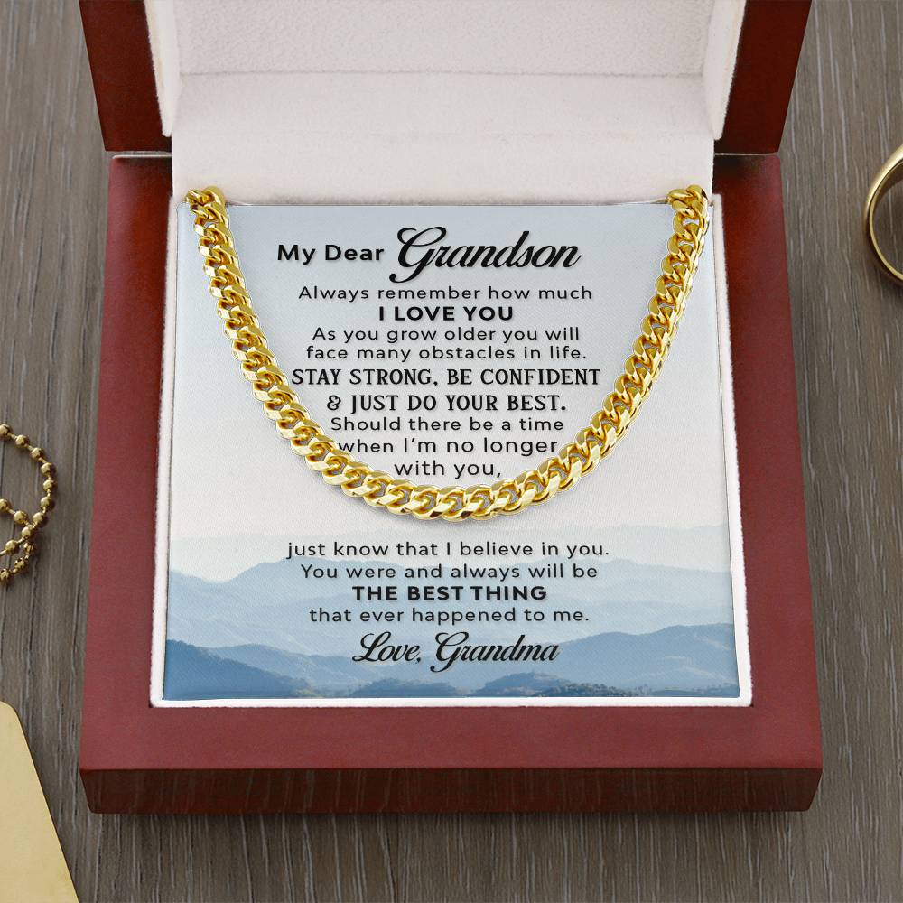 My Dear Grandson - As you grow older - Cuban Link Chain Gift from Grandma