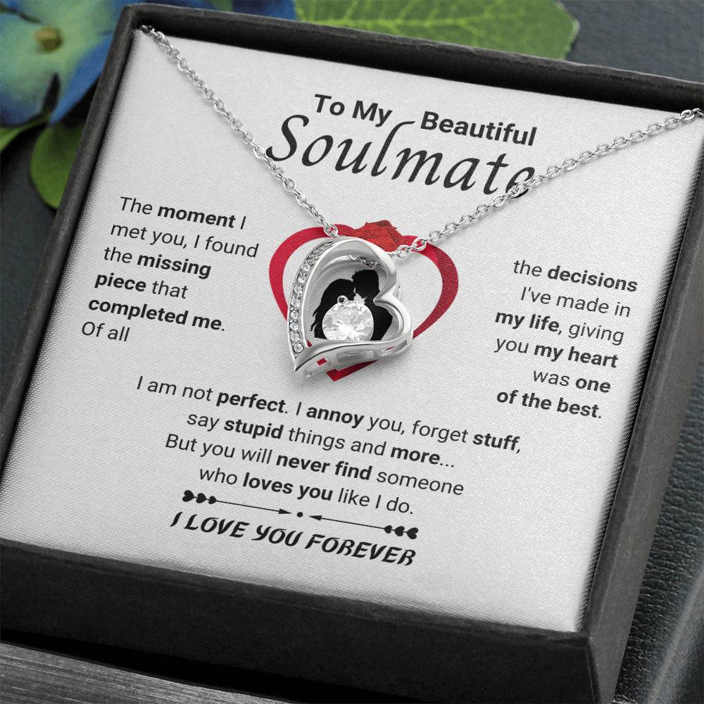 To My Soulmate Necklace - Long Distance Soulmate Gift for Valentine’s Day & Special Days - Forever Love Necklace