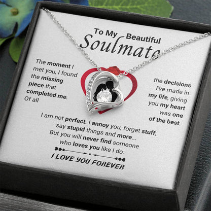 To My Soulmate Necklace - Long Distance Soulmate Gift for Valentine’s Day & Special Days - Forever Love Necklace