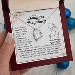 Sentimental Gift For Pregnant Mom, Heart Necklace, Jewelry For New Journey, To My Daughter On Your Pregnancy