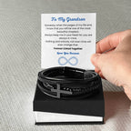 To My Grandson Bracelet – Birthday, Graduation, Christmas Gift – Men's Cross Bracelet