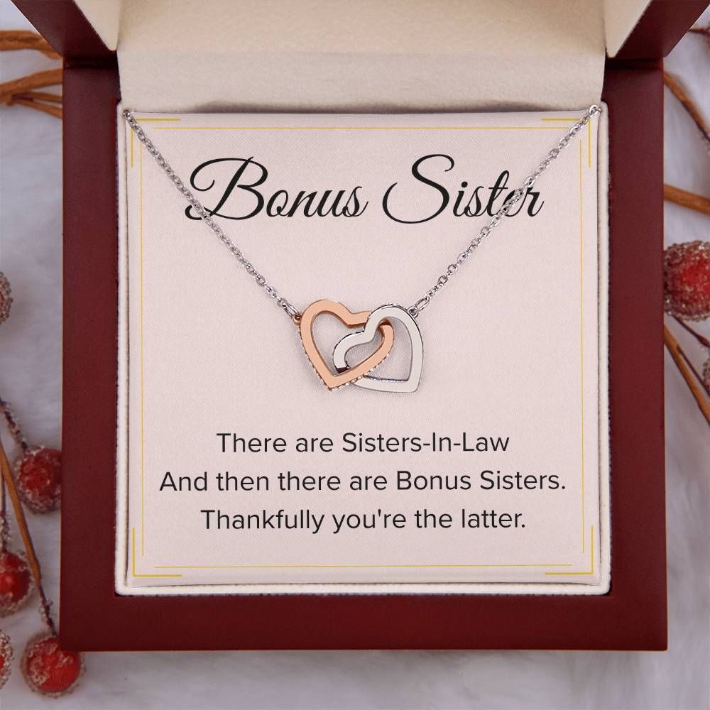 Bonus Sister Necklace Gift - Interlocking Hearts Necklace
