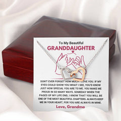 Loving Necklace Gift for Granddaughter, Elegant Jewelry With Heartfelt Meaning, Interlocking Hearts Necklace, To My Beautiful Granddaughter