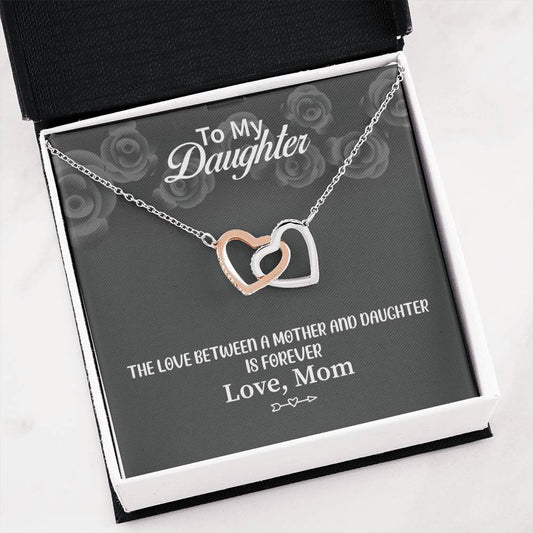 To My Daughter Necklace – Jewelry Gift for Daughter from Mother – Interlocking Hearts Necklace