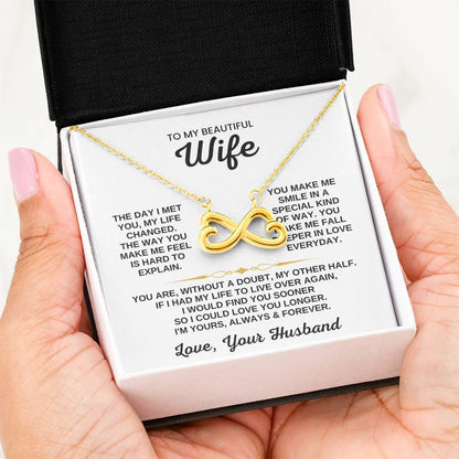 To My Wife Necklace - Sentimental Jewelry for Wife from Husband, Perfect for Birthday & Valentine’s Day Surprises - Endless Love Necklace