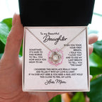 To My Daughter Necklace – Holiday Gift for Daughter Graduation from Mom – Love Knot Necklace