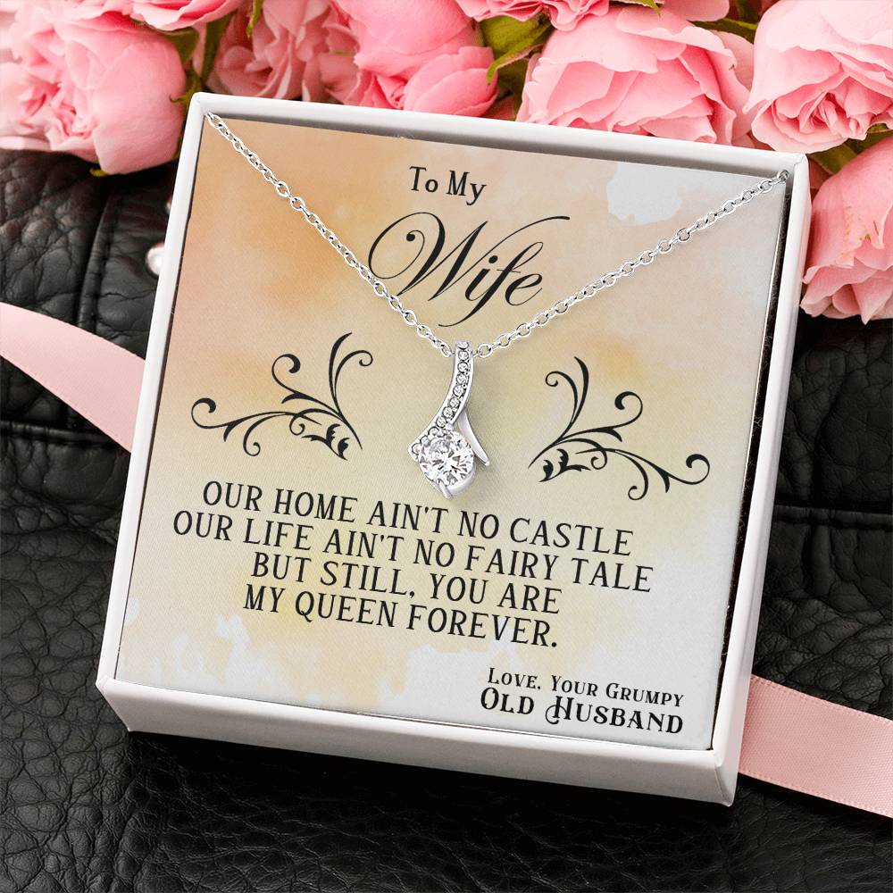 To My Wife Necklace - Sweet Emotional Gift for Wife from Husband on Birthday, Anniversary & Valentine’s Day - Alluring Beauty Necklace