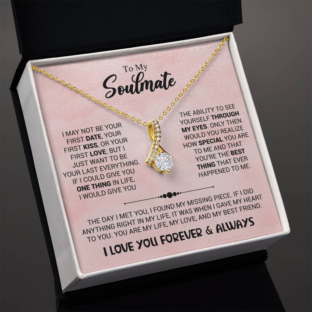 To My Soulmate Necklace - Heartfelt Gift for Her for Birthday & Romantic Days - Alluring Beauty Necklace