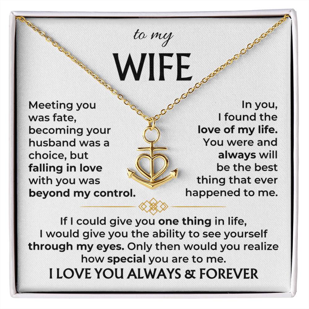 Heartfelt Gift for Wife from Husband - Romantic Jewelry for Special Occasions & Valentine’s Day - Anchor Pendant Necklace