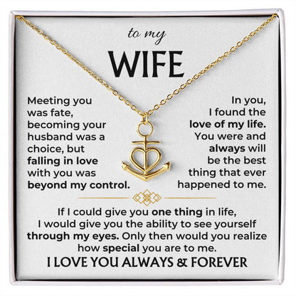 Heartfelt Gift for Wife from Husband - Romantic Jewelry for Special Occasions & Valentine’s Day - Anchor Pendant Necklace