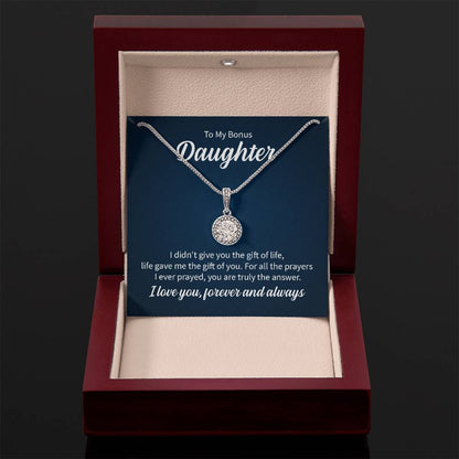 To My Bonus Daughter Necklace – Daughter Birthday Graduation Celebration Gift – Eternal Hope Necklace