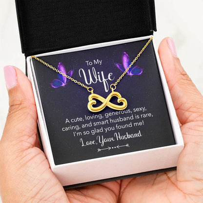 To My Wife Necklace - Best Loving Jewelry Gift for Valentine’s Day, Anniversaries & Romantic Surprises - Endless Love Necklace