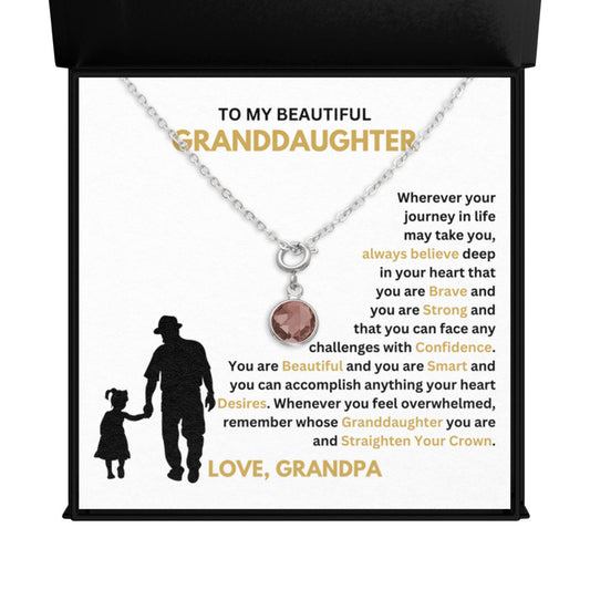 January Granddaughter Birthstone Necklace from Grandpa