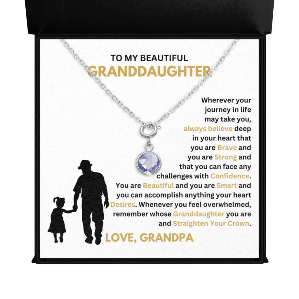 February Granddaughter Birthstone Necklace from Grandpa