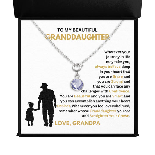 January Granddaughter Birthstone Necklace from Grandpa