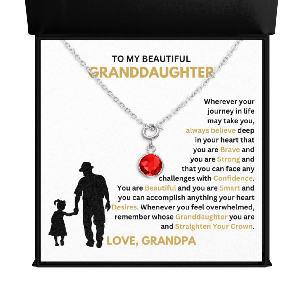 July Granddaughter Birthstone Necklace from Grandpa