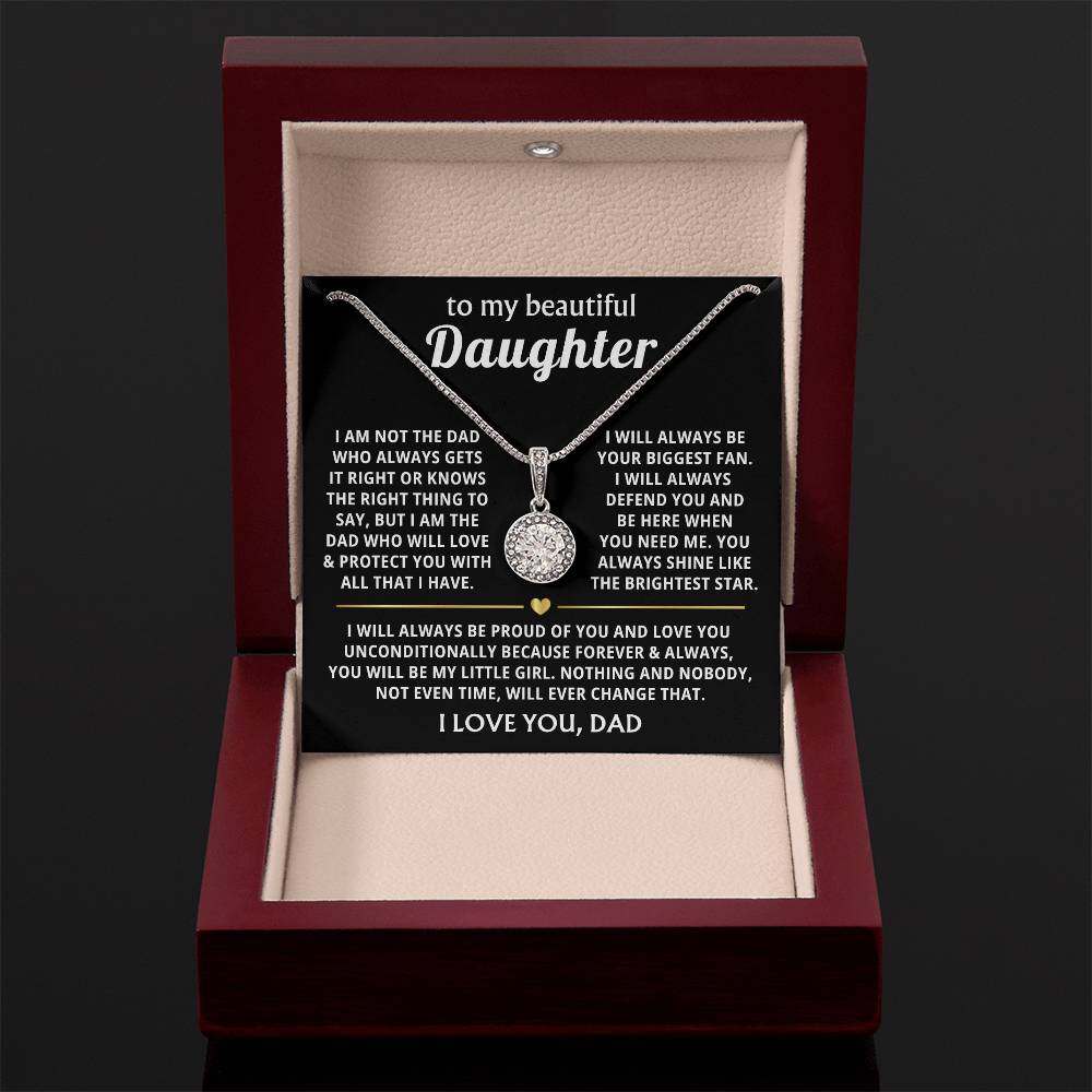 To My Daughter Necklace - Sentimental Birthday Gift from Dad, Meaningful Jewelry for Milestones & Holidays - Eternal Hope Necklace
