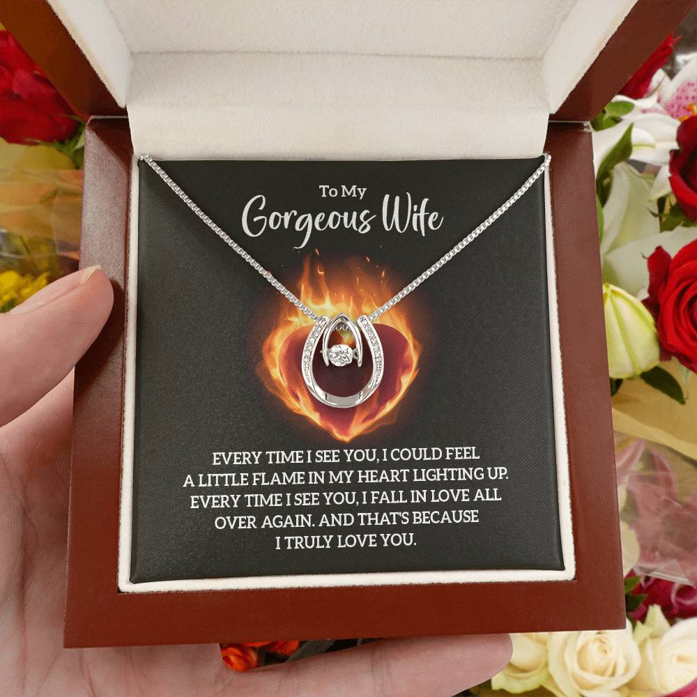 Best Gift for Wife from Husband - Emotional Love Jewelry for Birthday, Valentine’s Day, Anniversary & Christmas - Lucky In Love Necklace