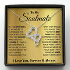 To My Soulmate Necklace - Romantic Gift for Special Occasions & Just Because Love - Heart-to-heart Pendant Necklace