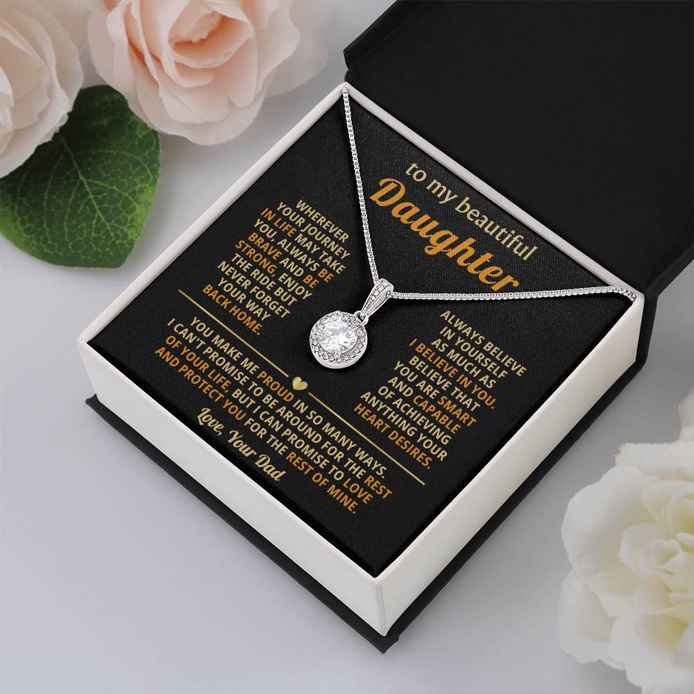 To My Daughter Necklace - You make me proud in so many ways - Daughter Present from Dad - Eternal Hope Necklace