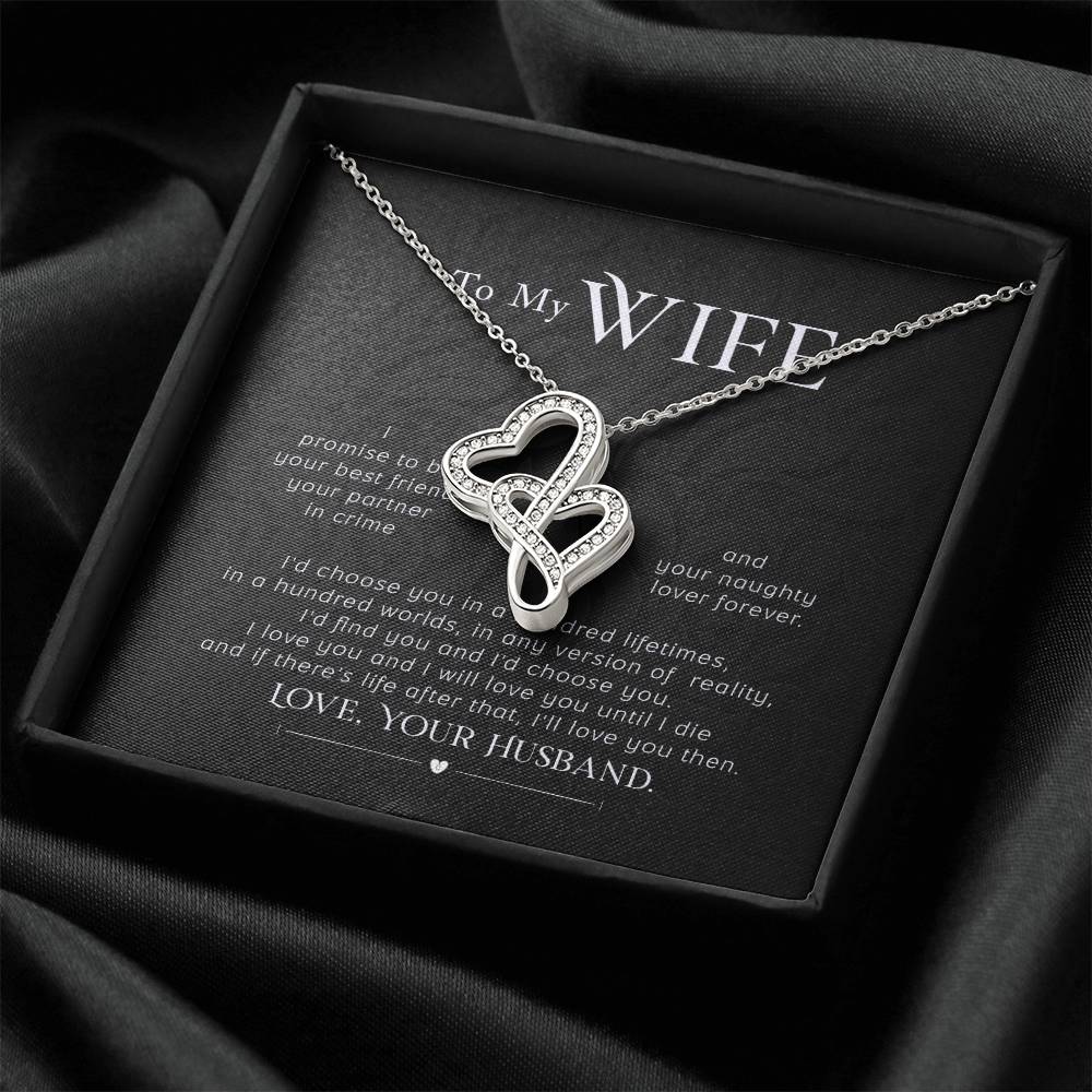 Thoughtful Gift for Wife - Emotional Jewelry from Husband for Anniversary, Birthday, Valentine’s Day & Holidays - Heart-to-heart Pendant Necklace