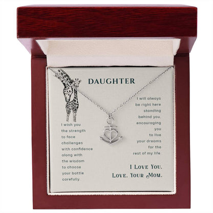 To My Daughter Necklace - Sentimental Birthday Gift from Mom - Anchor Pendant Necklace