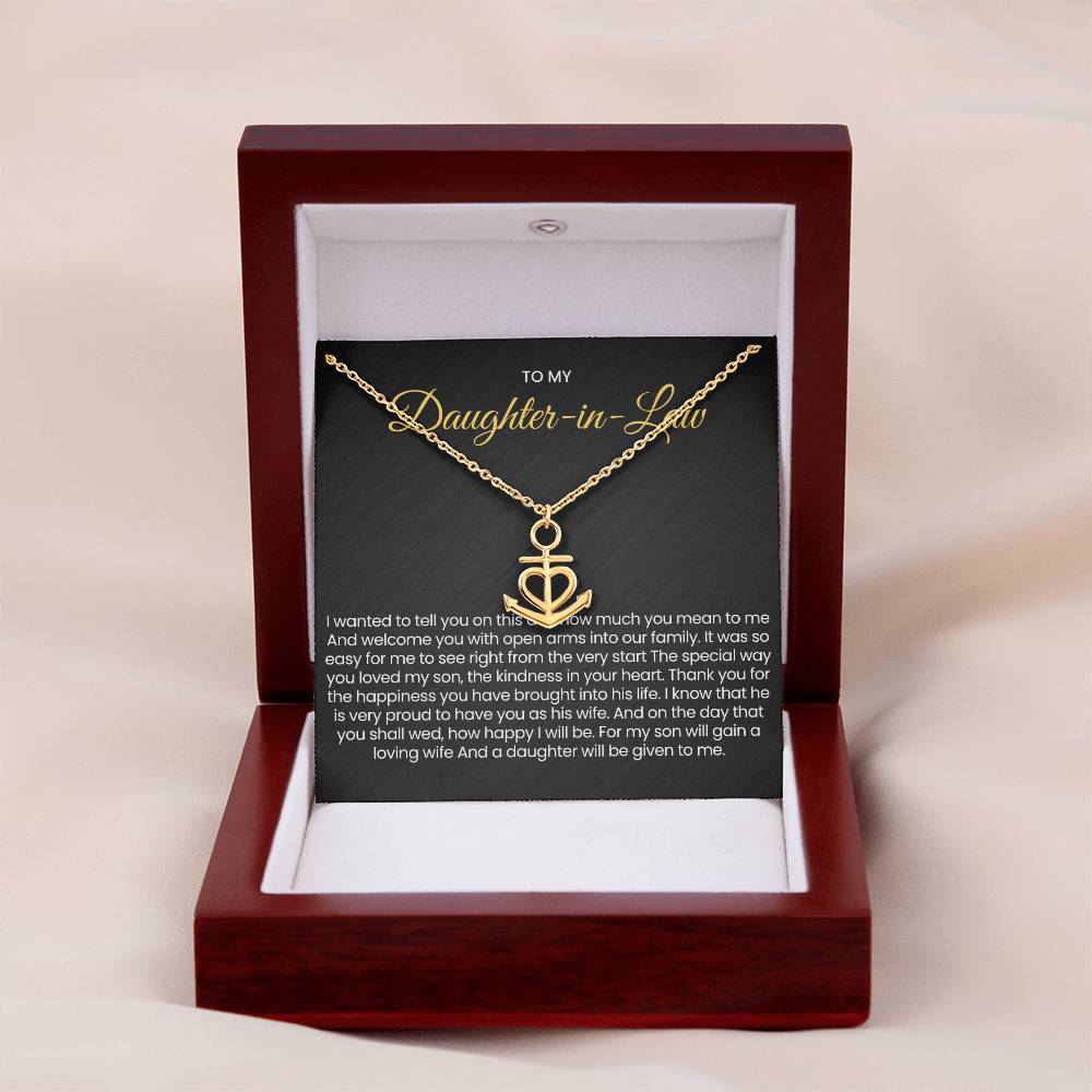To My Daughter In Law - Anchor Pendant Necklace - Gift for Daughter in Law