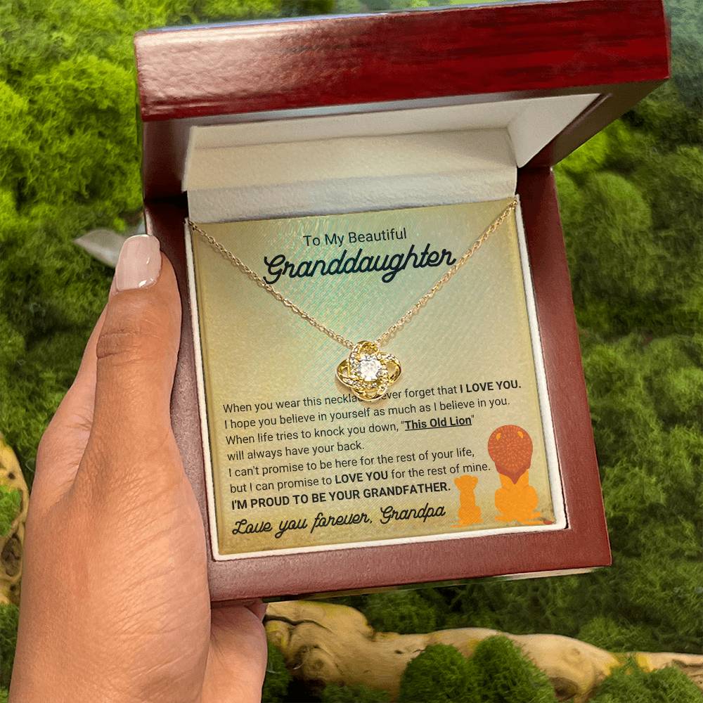 To My Granddaughter Necklace – Graduation, Birthday Gift Idea for Granddaughter – Love Knot Necklace