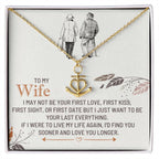 To My Wife Necklace - Romantic Everyday Jewelry Gift from Husband for Birthday, Valentine’s Day & Just Because - Anchor Pendant Necklace