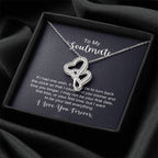 To My Soulmate Necklace - Soulmate Gift for Her for Valentine’s Day & Every Day Love - Heart-to-heart Pendant Necklace