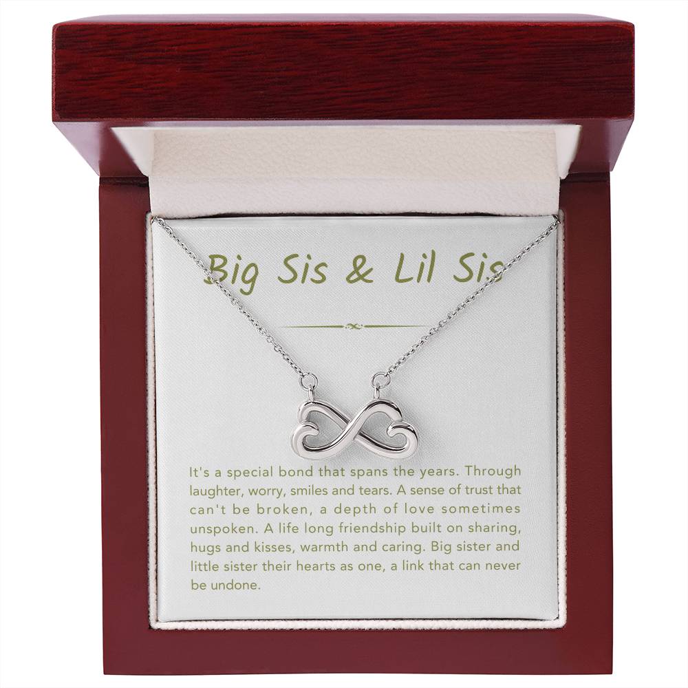 Big Sis & Lil Sis Necklace - It's a special bond that spans the years - Gift for Sisters - Endless Love Necklace
